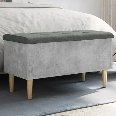 Produktbild von vidaXL Lavica s úložným priestorom betónová sivá 82x42x46 cm materiál na báze dreva