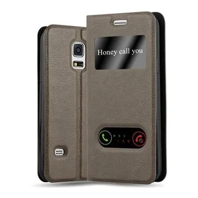 Obrázek produktu pro Cadorabo Protective Case for Samsung Galaxy S5 / S5 NEO Case in Brown Pouzdro na mobilní telefon typu kniha Cover Etui