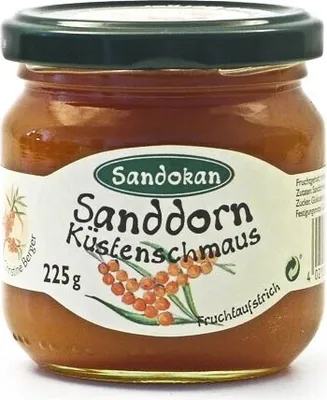 Produktbild von Sanddorn Küstenschmaus Fruchtaufstrich mit Rum (225 g)