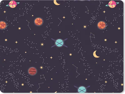 Produktbild von MuchoWow® Mauspad Mousepad Planeten - Sterne - Muster 40x30 cm - Mousepads - Maus Mat - Pad - Mausunterlage - Anti Rutsch