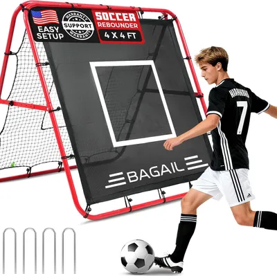 Produktbild von Zweiseitiger Fußball-Rebounder, verstellbares Trainingsnetz, 120x120 cm