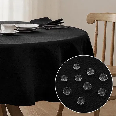 Immagine prodotto di Tovaglia rotonda nera da 140 cm, idrorepellente