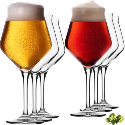 Produktbild von IMPERIAL Biergläser 400ml (max. 460ml) Biertulpen Set 6-Teilig aus Crystalline Glas Spülmaschinenfest Craftbiergläser