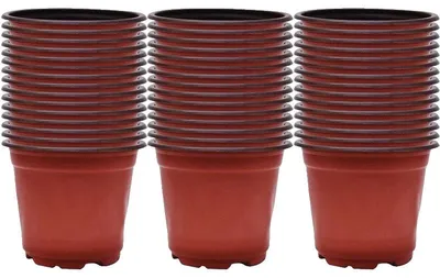 Image de Pots de culture pour plantes, en plastique durable, avec un drainage optimal, lot de 60 pièces