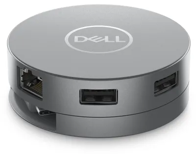 Produktbild von DELL 6-in-1-USB-C-Multiport-Adapter – DA305, Kabelgebunden, USB 3.2 Gen 2 (3.1 Gen 2) Type-C, 10,100,1000 Mbit/s, Silber, 3840 x 2160 Pixel, Dell