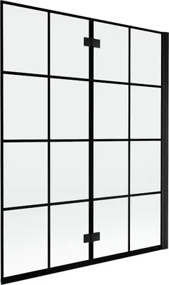 Obrázok produktu pre Mexen Mist sprchová zástena 2-krídlová pravá 140 x 150 cm, čierna mriežka, čierna - 8A9-140-002-70-77-P