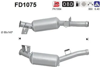 Produktbild von AS FD1075 Dieselpartikelfilter Rußpartikelfilter DPF passend für MERCEDES-BENZ M-Klasse (W164) Abgasanlage Diesel
