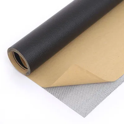 Produktbild von Leather repair patch set, faux leather self-adhesive 40 x 300 cm leather patch kit leather patches, leather look film furniture film wallpaper leather repair upholstery for leather bag car seat sofa furniture black