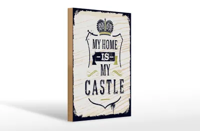 Produktbild von Holzschild Spruch My home is my Castle 20x30cm Haus
