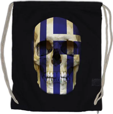 Produktbild von Urban Backwoods Classic Greece Skull Flag, Turnbeutel, Farbe: Schwarz