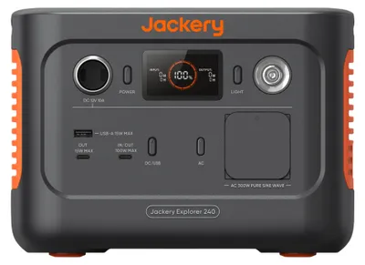 Productafbeelding van Jackery Explorer 240 v2, AC, zonne-energie, 256 Wh, 300 W, 300 W, DC 12, AC 230, USB A 5, 240 V