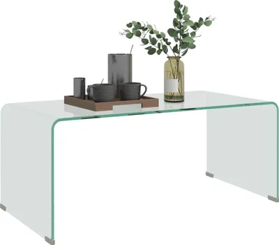 Produktbild von HOMCOM Couchtisch Beistelltisch aus gehärtetem Glas Modern Glastisch Kaffeetisch