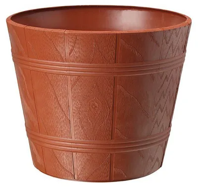 Produktbild von Blumentopf in Holzoptik, Terrakotta, Formkunststoff