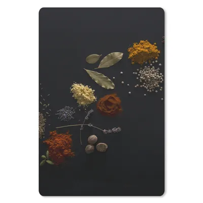 Produktbild von MuchoWow® Mauspad Mousepad Kräuter - Schwarz - Gewürze - Küche - Kochen 18x27 cm - Mousepads - Maus Mat - Pad - Mausunterlage