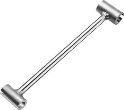 A metal tool on a white background.