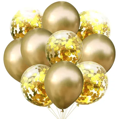 Productafbeelding van Set van 10 gouden ballonnen voor feestdecoratie