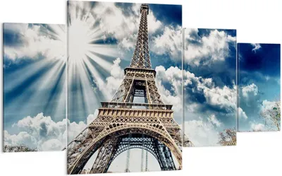 Produktbild von Bild auf Leinwand - Leinwandbild - Architektur gebäude stadt eiffel - 160x90cm - Wand Bild - Wanddeko - Leinwanddruck - Bilder - Kunstdruck - Leinwand bilder - Wandkunst - DL160x90-2435