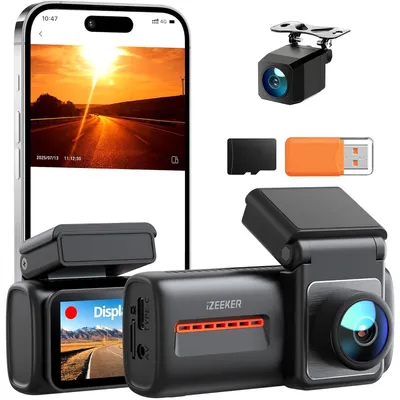 Image de iZEEKER Caméra embarquée 4K avec Wi-Fi 6, double objectif