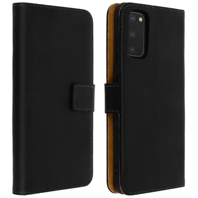 Image de Avizar, étui rabattable en simili cuir avec fonction support pour Samsung Galaxy S20, noir