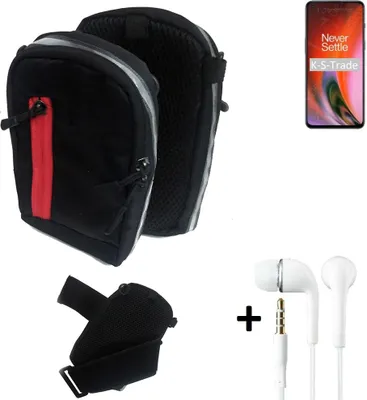 Produktbild von K-S-Trade Outdoor Gürteltasche Holster Umhängetasche + Kopfhörer kompatibel mit OnePlus Nord 2 5G schwarz Handy Tasche Case travelbag Schutzhülle