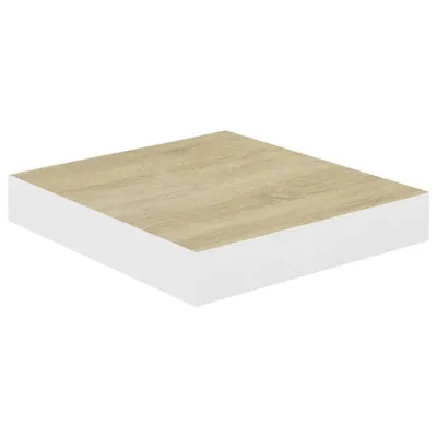 Image de Étagère murale flottante Chêne et blanc 23x23,5x3,8 cm MDF