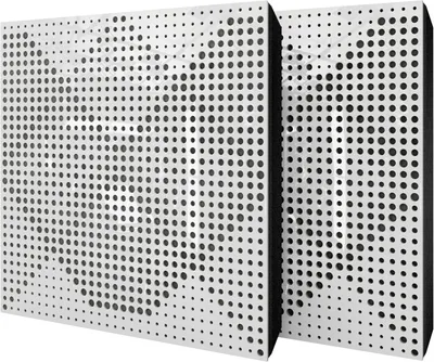 Immagine prodotto di Set di 4 pannelli acustici WILDS in velluto, 50x50x5 cm, bianco/grigio