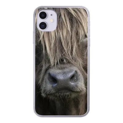 Produktbild von MuchoWow® Handyhülle Schutzhülle Hülle für iPhone 11 Schottischer Highlander - Braun - Nase Silikon Softcase Handy Hülle - Handytasche