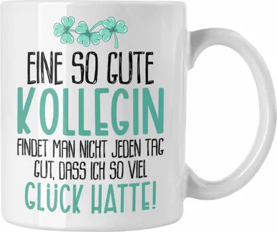 Produktbild von Trendation - Beste Kollegin Tasse Geschenk Spruch Arbeitskollegin Geschenkidee Geburtstag Abschied Jobwechsel (Weiß)