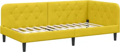 Image de vidaXL Cadre de lit d'angle jaune 100 x 200 cm Velours