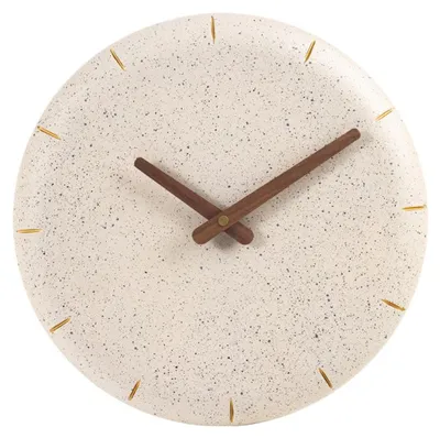 Produktbild von SensaHome Wanduhr Kyoto – Runde Uhr in Japandi-Betonoptik – Nordi-Stil – Ø30 cm – Beige