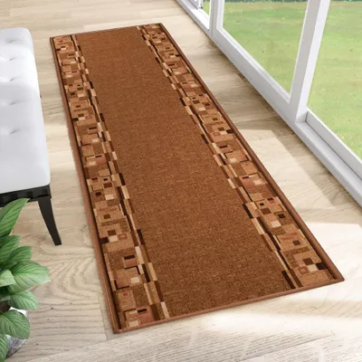 Image de Tapiso Tapis antidérapant Moderne Marron Beige Salon 100 x 100