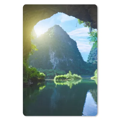 Produktbild von MuchoWow® Mauspad Mousepad Wasser - Höhle - Sonne - Natur - Pflanzen 40x60 cm - Mousepads - Maus Mat - Pad - Mausunterlage - Schreibtisch Accesoire
