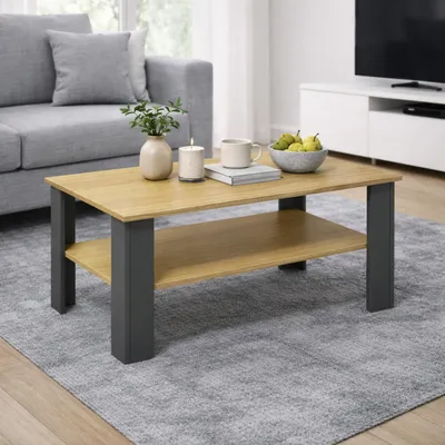 Produktbild von VCM Holz Beistelltisch, Couchtisch schlicht, Maße ca. H. 44 x B. 100 x T. 55 cm, Wohnzimmertisch, Sofatisch - Disalo