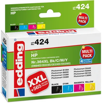 Produktbild von Tintenpatronen Multipack 4 kompatibel mit HP 364XL schwarz + color Packung mit 12 Stück