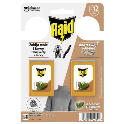 Image de Gel anti-mites au parfum de cèdre, 2 pièces Raid