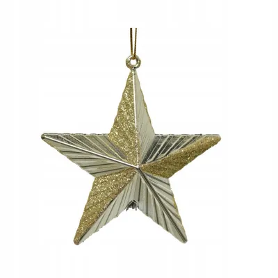 Productafbeelding van Kerstboomornament, ster, goud, 9 cm