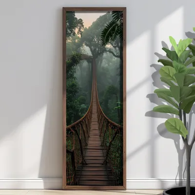Produktbild von Wallity, EMR076, Dekoratives gerahmtes MDF-Gemälde, Mehrfarbig, 100 % MDF, 40 x 120 x 3,5 cm