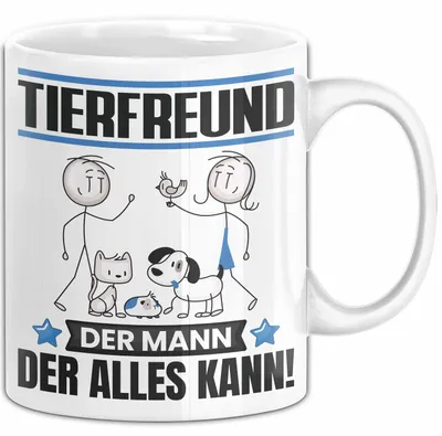 Produktbild von Tierfreund Tasse Geschenk für Tierfreund Der Mann Der Alles Kann Geschenkidee zum Geburtstag (Weiß)