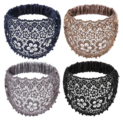 Produktbild von 3/4-teiliges Haarband für Damen, breites Haarband mit Kunstperlen im Boho-Stil, Festival-Haaraccessoires