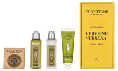 Produktbild von L'Occitane Verbena Geschenkset Shower Gel 70ml/Body Lotion 70ml/Hand Cream Gel 30ml/Soap 50g