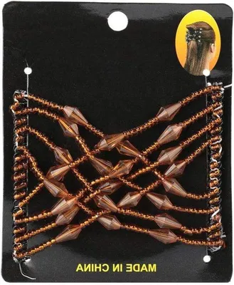 Produktbild von Perlenkamm - Modische Haarspangen - Perlenhaarbeschläge - Handgefertigte Haarklammern - 8,5 x 7,5 cm - Kaffeekamm