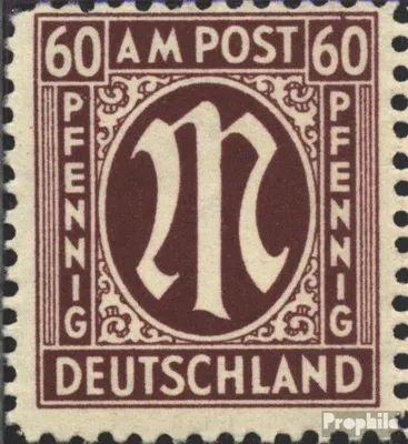 Produktbild von Briefmarken Bizone (Alliierte Besetzung) 1945 Mi 33V Linie über 60 gebrochen (Feld 48) postfrisch AM-Post