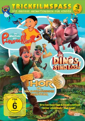 Produktbild von PLAION Trickfilmspaß - Die große Animationsbox für Kinder (3 DVDs), DVD, Deutsch, Englisch, Abenteuer, 2D, Deutsch, 1.78:1