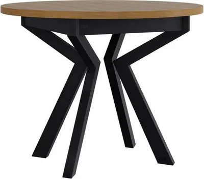 Obrázek produktu pro Malý kulatý jídelní stůl 100 cm ALVARADO 7 - dub grandson / černý