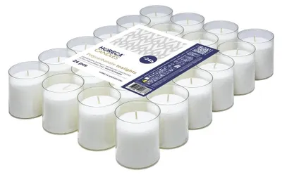 Productafbeelding van Witte theelicht - brandduur 24 uur - set met 24 ongeparfumeerde theelichtjes