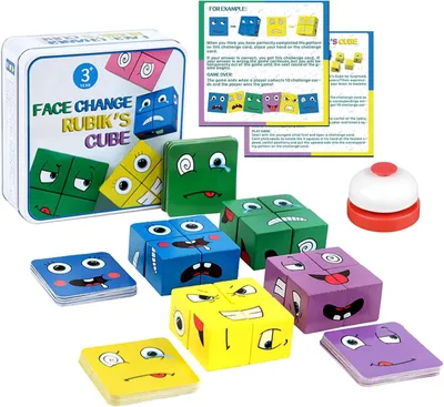 Imagen del producto de Cubo de madera, rompecabezas sensorial, cubo mágico de colores, bloque de construcción, juguete educativo para niños a partir de 3 años, juguete interactivo