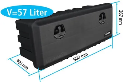 Produktbild von Daken J057 - Daken Just 900-R - 81109, skrzynka narzędziowa, skrzynka do przechowywania, skrzynka do przechowywania ciężarówek, skrzynka podłogowa, 900 x 367 x 300 mm, ok. 57 litrów