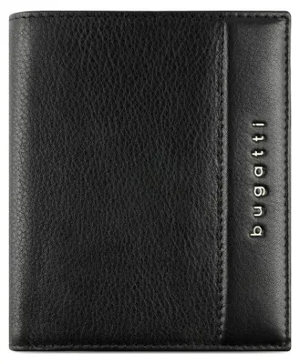 Produktbild von Hochformatbörse mit Klappe aus Kalbleder, RFID-Schutz, Schwarz