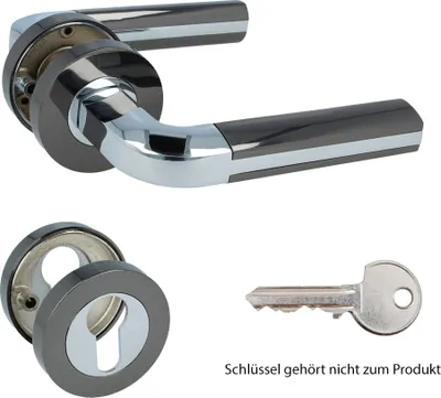 Produktbild von Drückergarnitur Modell Data 2 BiColor Türdrücker Rosettengarnitur Türbeschlag Profilzylinder