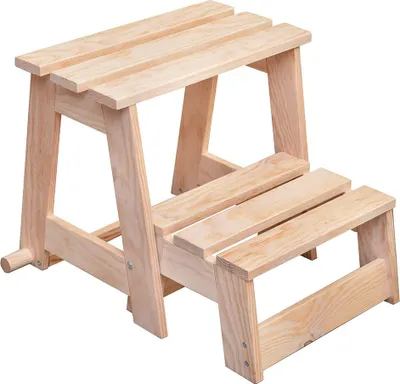 Produktbild von Klapptritt STEP UP, faltbarer Tritthocker aus Vollholz, Trittleiter mit zwei Stufen